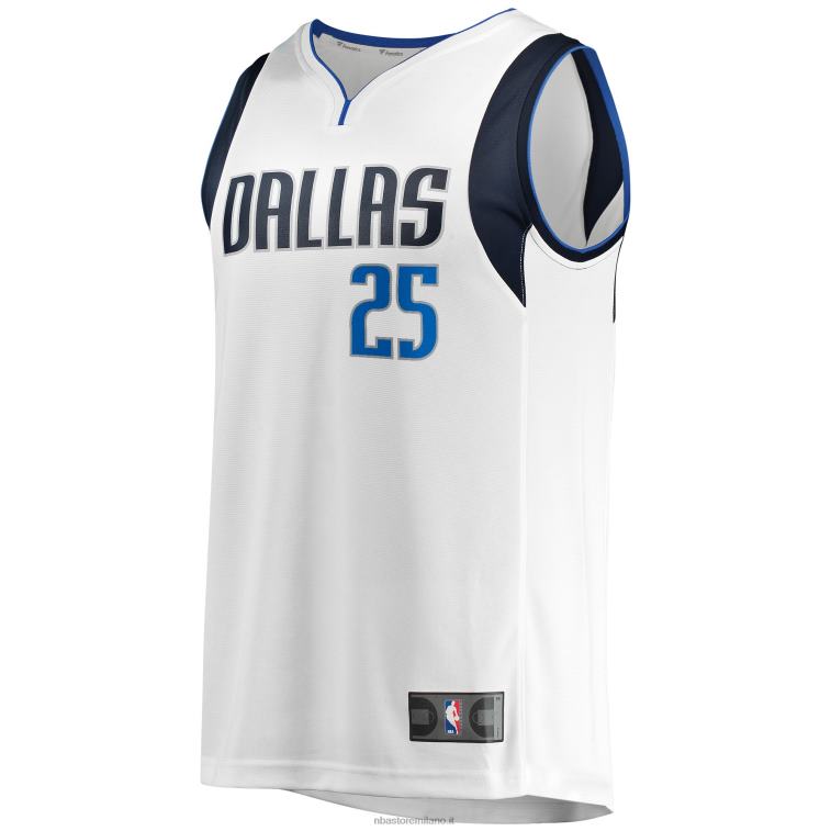 NBA 00F2L7050 dallas mavericks reggie bullock maglia bianca giocatore contropiede veloce