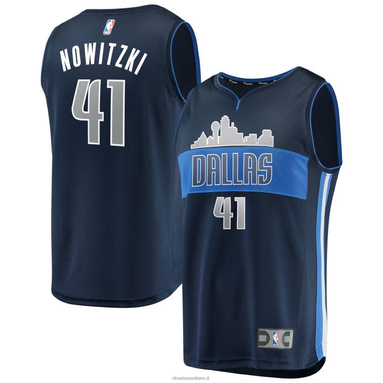 NBA 00F2L991 dallas mavericks dirk nowitzki navy maglia replica fast break