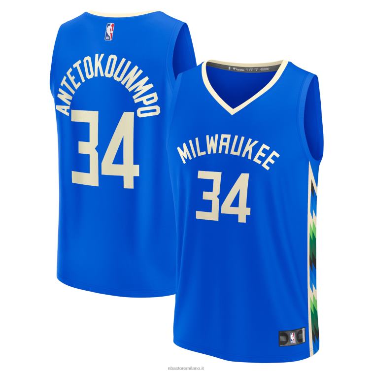 NBA 00F2L106 maglia milwaukee bucks giannis antetokounmpo royal fastbreak