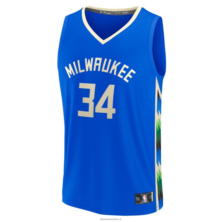 NBA 00F2L106 maglia milwaukee bucks giannis antetokounmpo royal fastbreak
