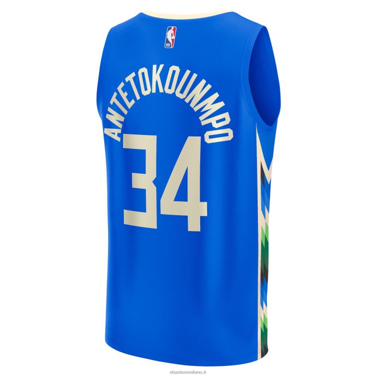 NBA 00F2L106 maglia milwaukee bucks giannis antetokounmpo royal fastbreak