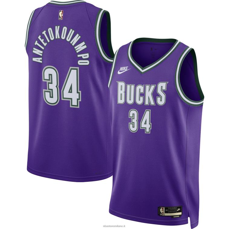 NBA 00F2L1314 milwaukee bucks giannis antetokounmpo maglia nike viola swingman