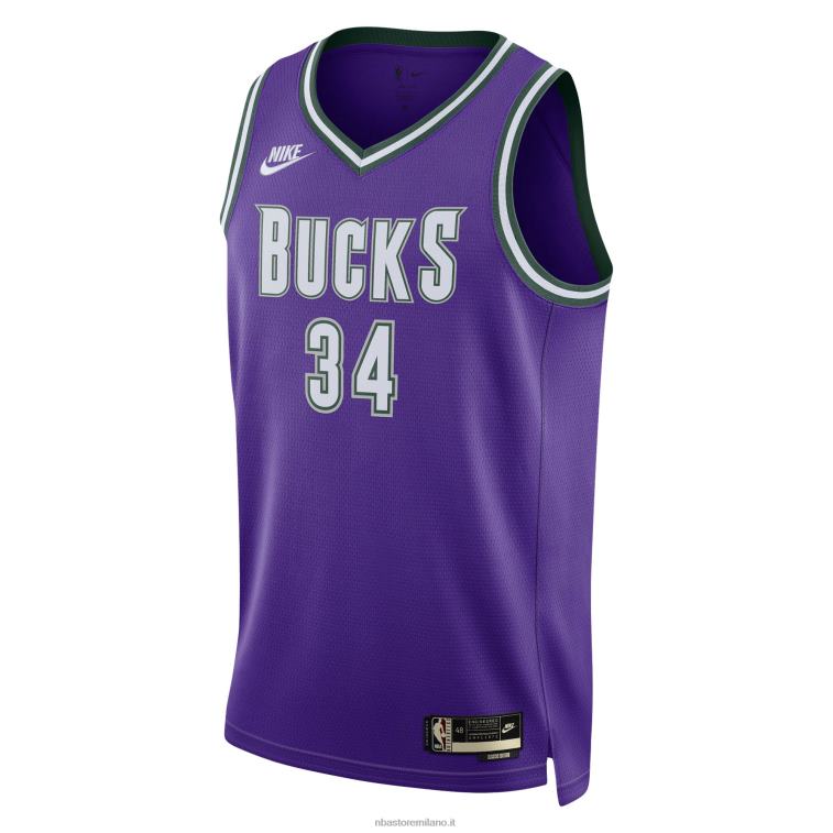 NBA 00F2L1314 milwaukee bucks giannis antetokounmpo maglia nike viola swingman