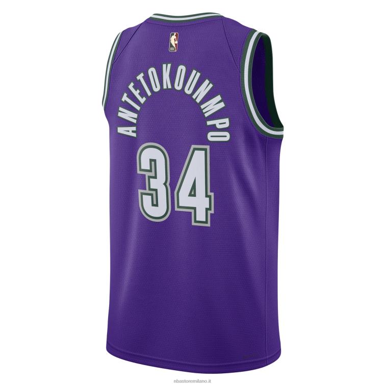 NBA 00F2L1314 milwaukee bucks giannis antetokounmpo maglia nike viola swingman