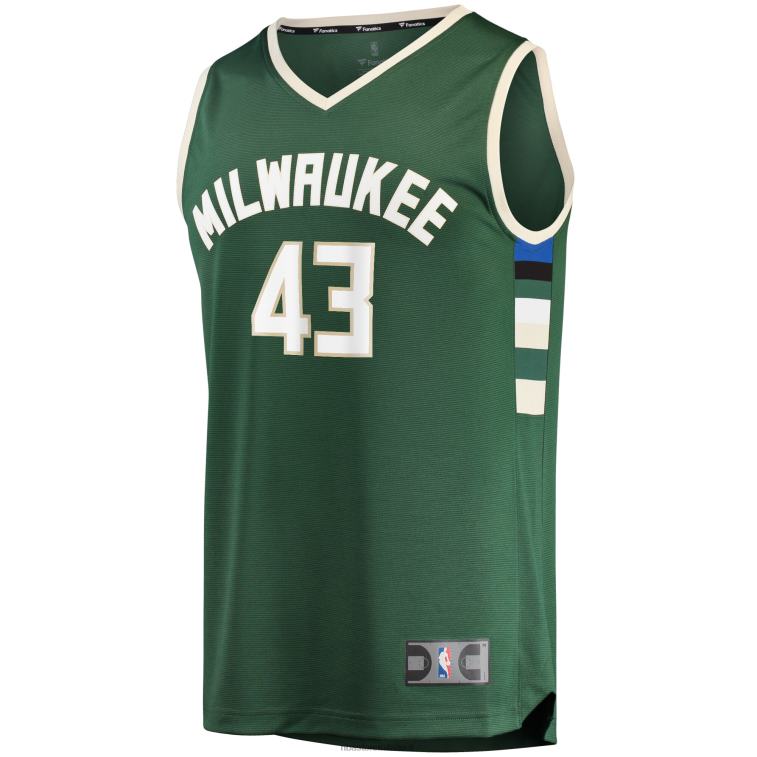 NBA 00F2L1948 milwaukee bucks thanasis antetokounmpo maglia da giocatore replica fast break verde cacciatore