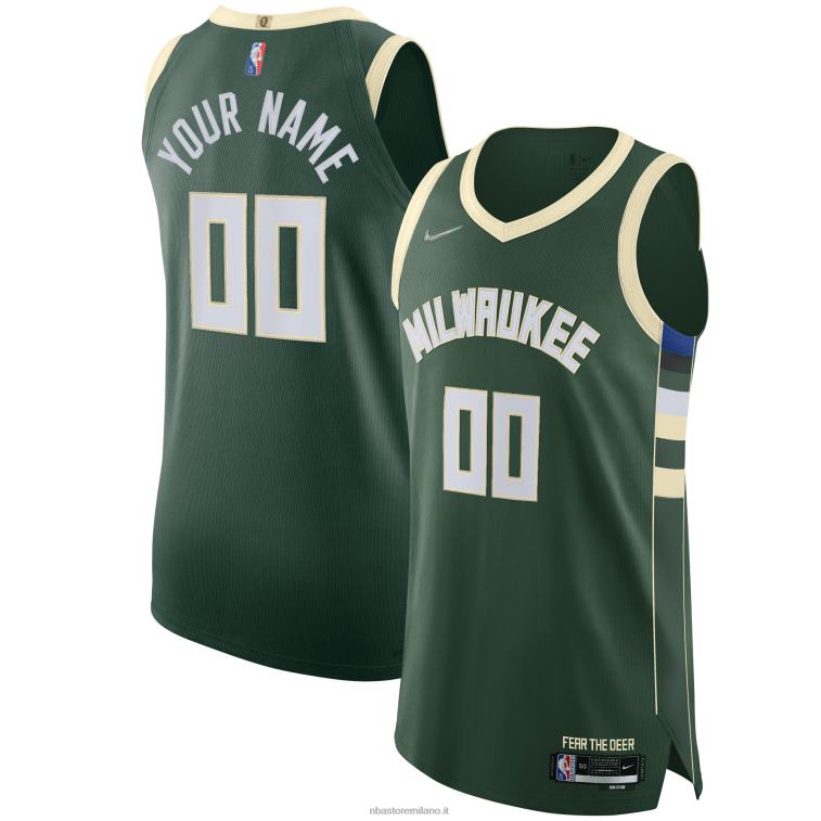 NBA 00F2L4866 milwaukee bucks nike hunter green diamond swingman maglia personalizzata autentica