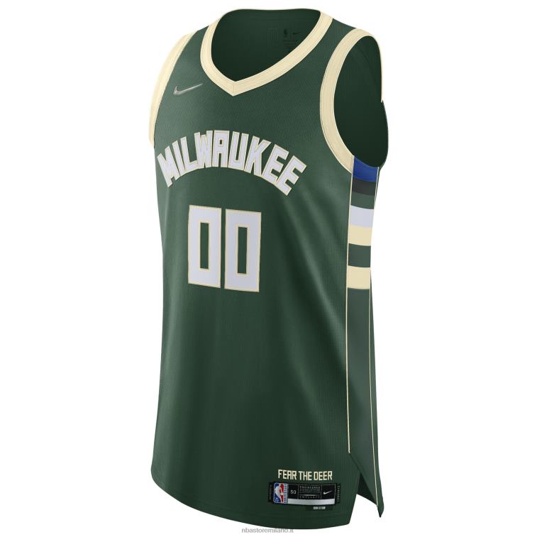 NBA 00F2L4866 milwaukee bucks nike hunter green diamond swingman maglia personalizzata autentica