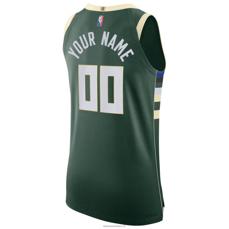 NBA 00F2L4866 milwaukee bucks nike hunter green diamond swingman maglia personalizzata autentica