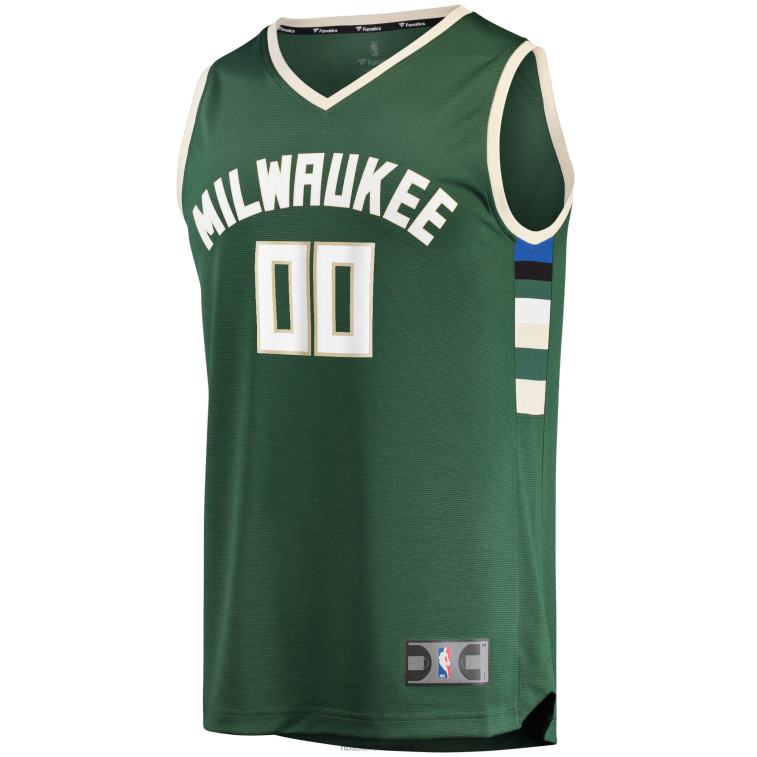 NBA 00F2L510 maglia Milwaukee Bucks Hunter Green Fast Break replica personalizzata