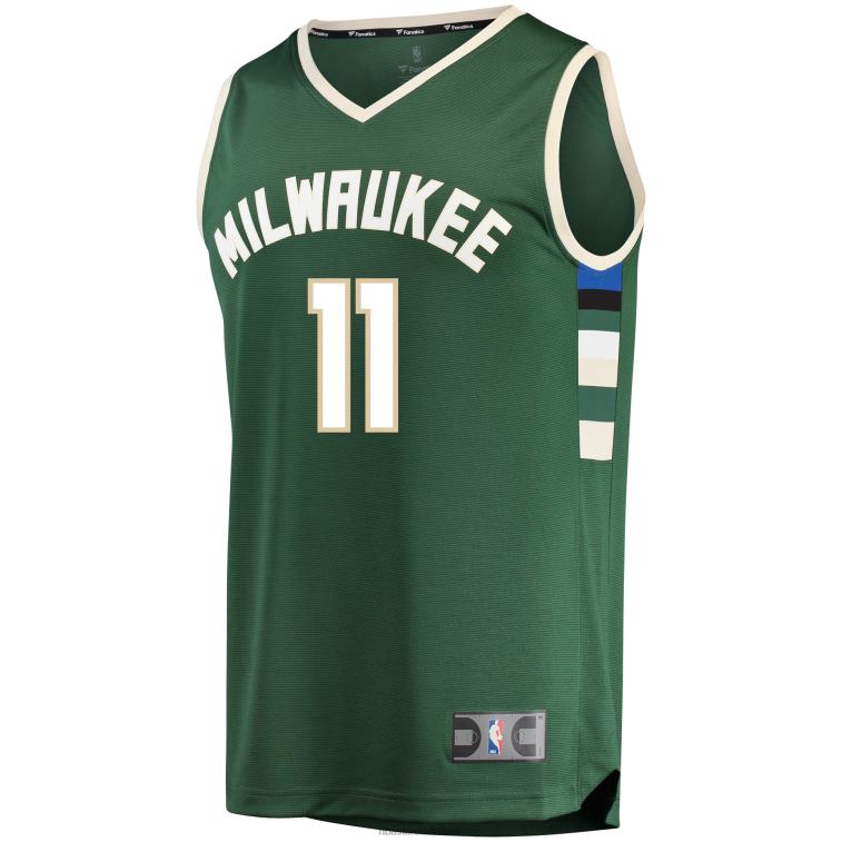 NBA 00F2L524 milwaukee bucks brook lopez maglia replica giocatore verde fast break