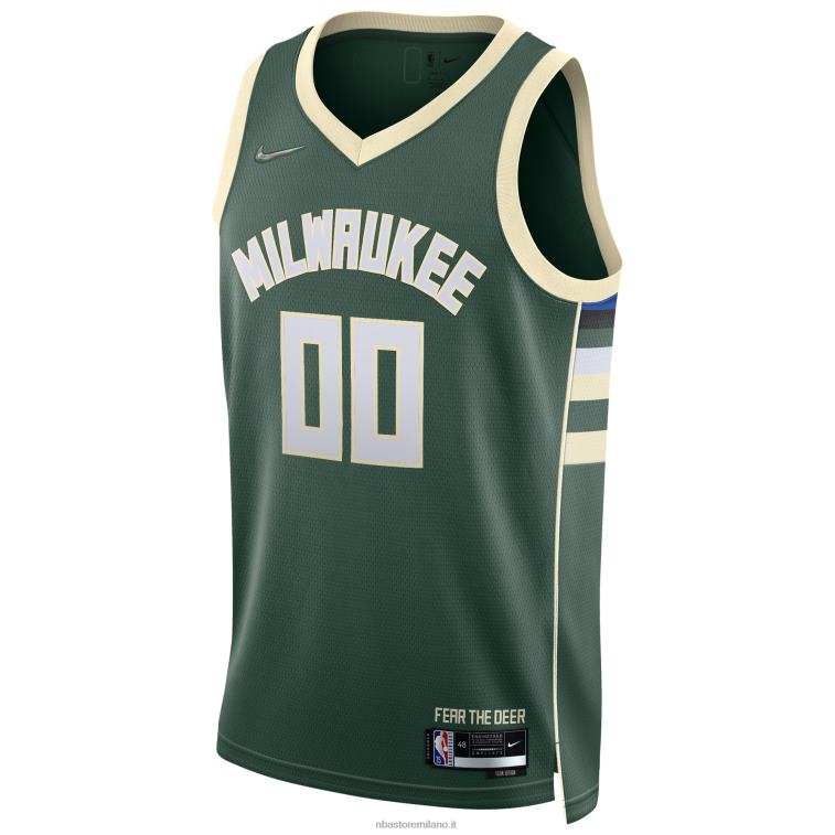 NBA 00F2L5308 Maglia Milwaukee Bucks Nike Hunter Green Diamond Swingman Personalizzata