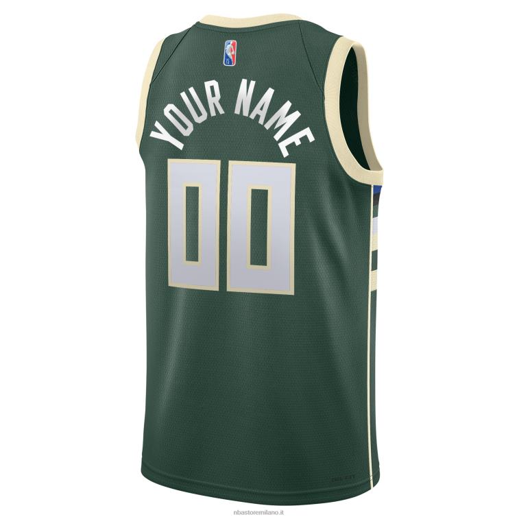 NBA 00F2L5308 Maglia Milwaukee Bucks Nike Hunter Green Diamond Swingman Personalizzata