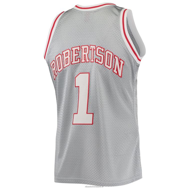 NBA 00F2L5846 milwaukee bucks oscar robertson argento 75° anniversario 1971-72 hardwood classics maglia swingman