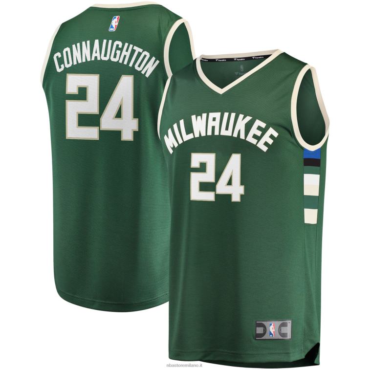 NBA 00F2L5994 milwaukee bucks pat connaughton maglia replica fast break verde cacciatore