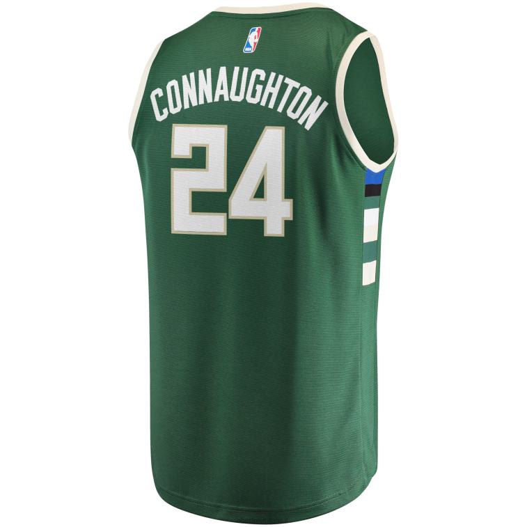 NBA 00F2L5994 milwaukee bucks pat connaughton maglia replica fast break verde cacciatore