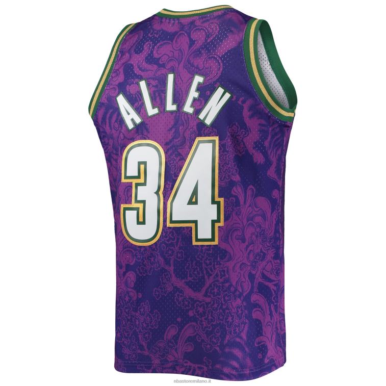NBA 00F2L6515 milwaukee bucks ray allen mitchell & ness viola hardwood classici maglia swingman nuovo anno lunare