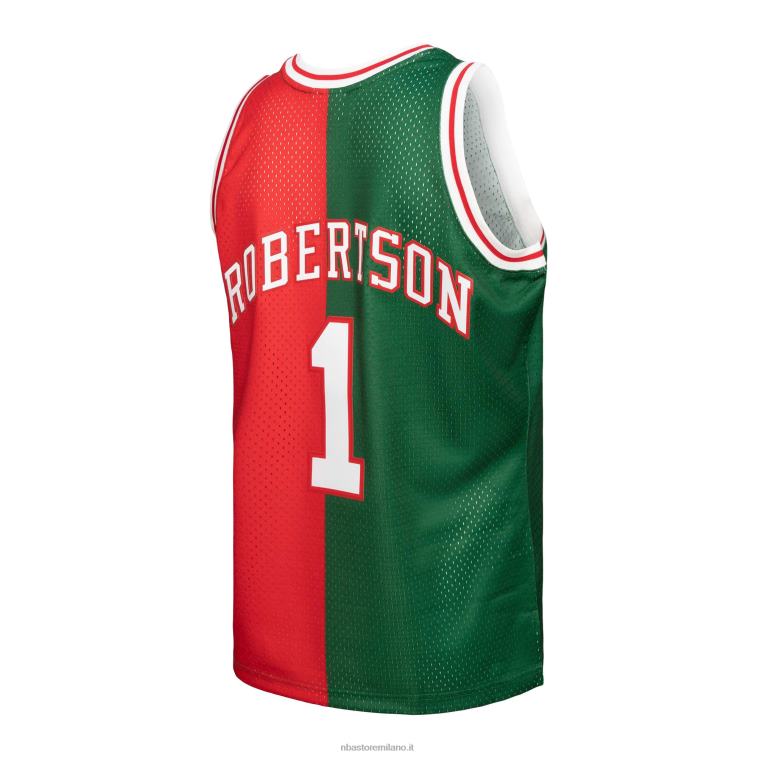 NBA 00F2L7719 milwaukee bucks oscar robertson green/red hardwood classics 1971-72 divisa swingman maglia