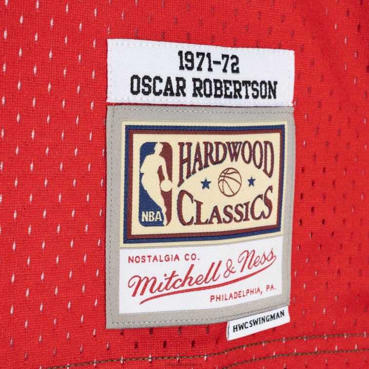 NBA 00F2L7719 milwaukee bucks oscar robertson green/red hardwood classics 1971-72 divisa swingman maglia
