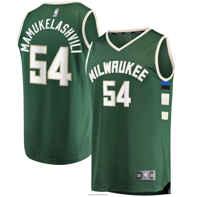 NBA 00F2L8007 maglia milwaukee bucks sandro mamukelashvili hunter verde fast break replica
