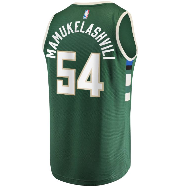 NBA 00F2L8007 maglia milwaukee bucks sandro mamukelashvili hunter verde fast break replica