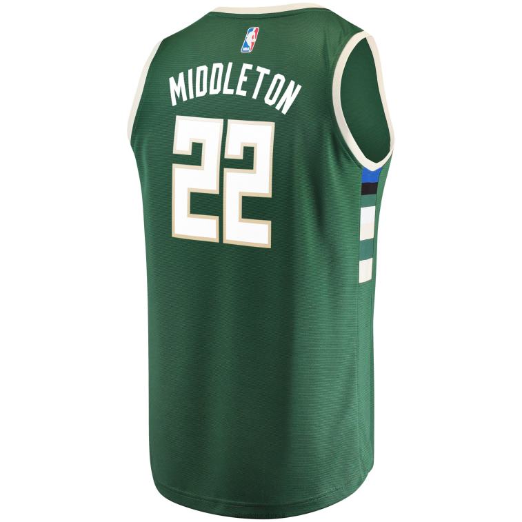 NBA 00F2L999 milwaukee bucks khris middleton maglia da giocatore verde fast break road replica