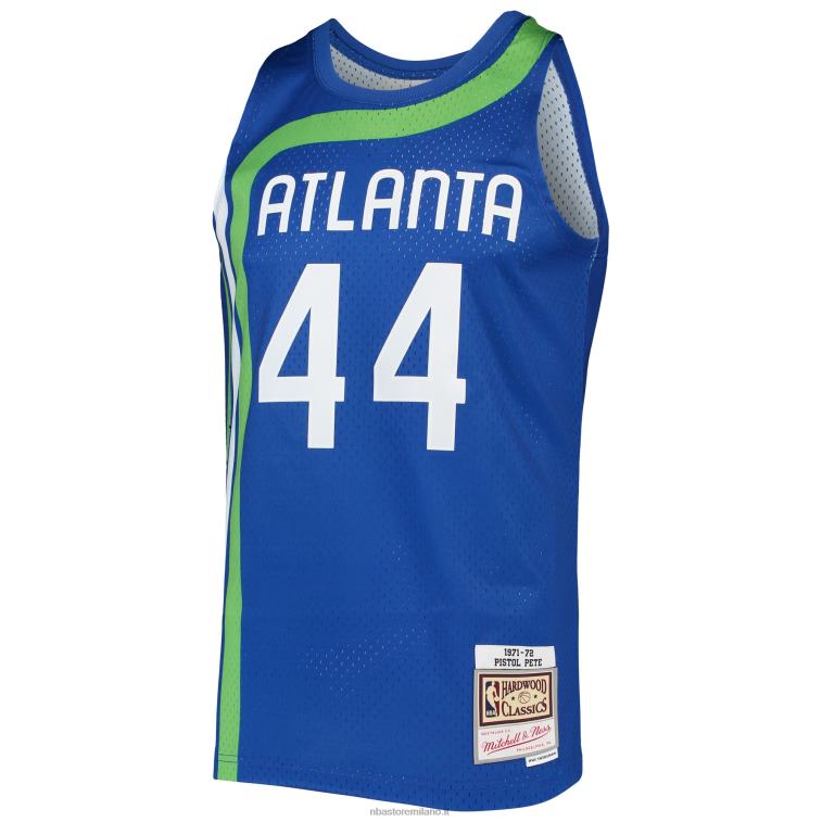 NBA 00F2L1243 atlanta hawks pete maravich mitchell & ness blue hardwood classici maglia swingman