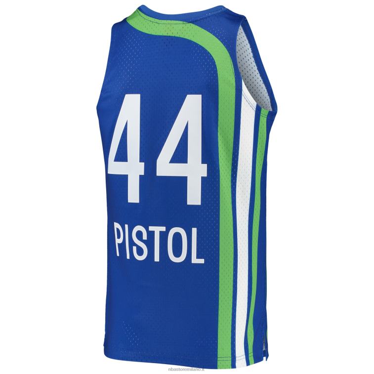 NBA 00F2L1243 atlanta hawks pete maravich mitchell & ness blue hardwood classici maglia swingman