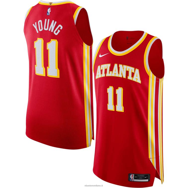 NBA 00F2L2850 atlanta hawks trae giovane nike rosso autentico giocatore maglia
