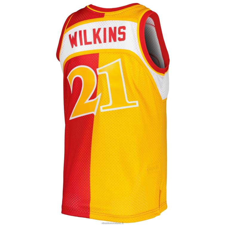 NBA 00F2L286 atlanta hawks dominique wilkins mitchell & ness giallo/rosso hardwood classici divisa swingman maglia