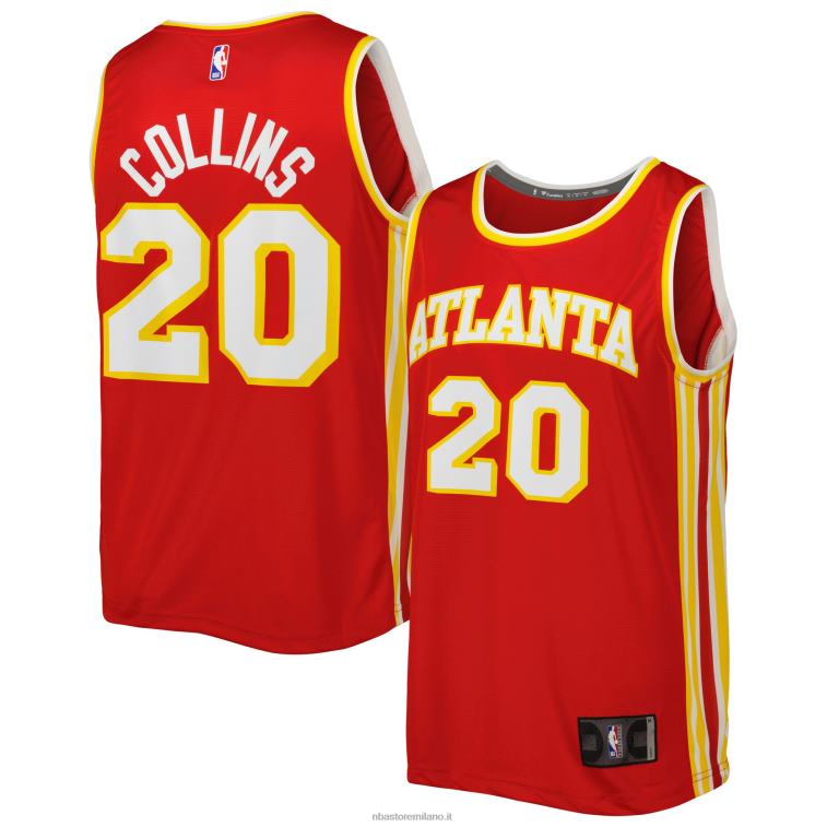 NBA 00F2L5370 maglia rossa del giocatore di contropiede john collins degli atlanta hawks