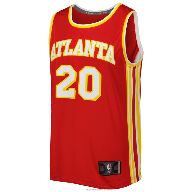 NBA 00F2L5370 maglia rossa del giocatore di contropiede john collins degli atlanta hawks