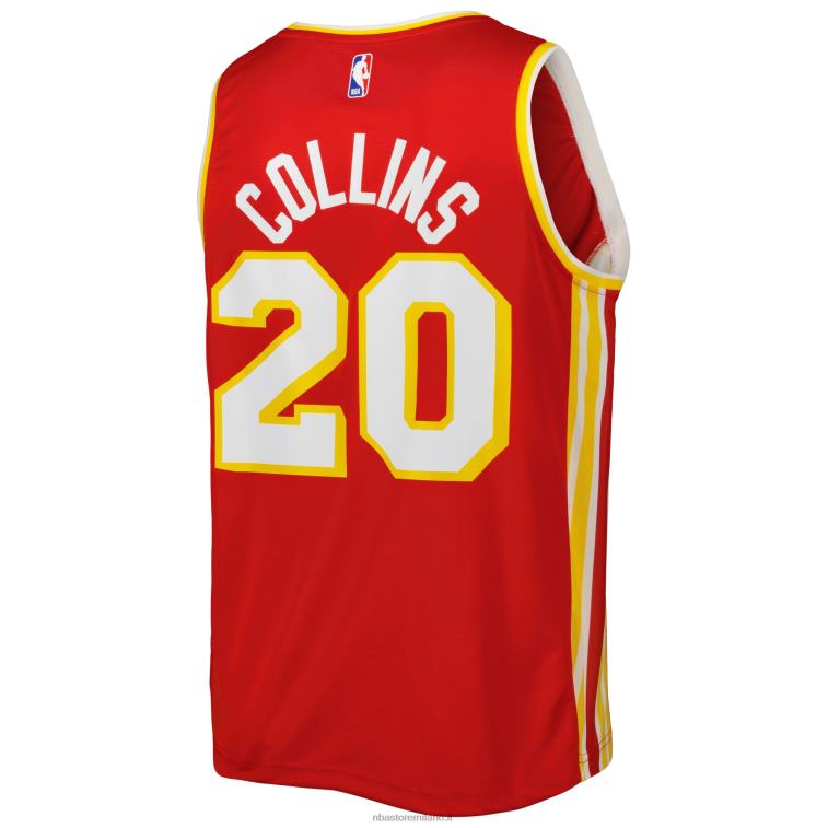 NBA 00F2L5370 maglia rossa del giocatore di contropiede john collins degli atlanta hawks