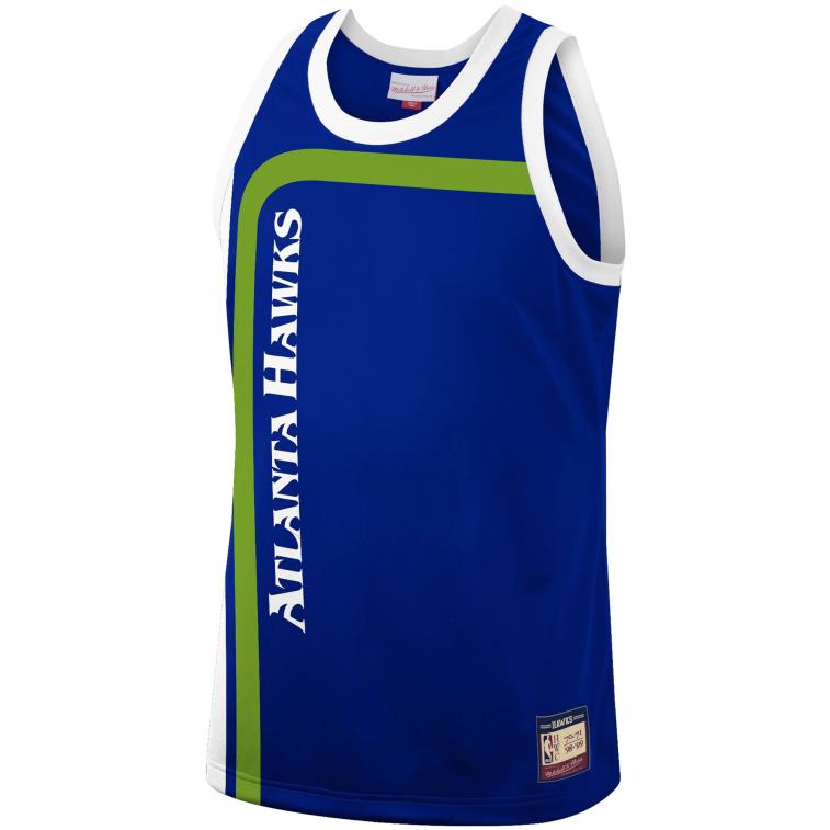NBA 00F2L8013 atlanta hawks mitchell & ness blue hardwood classics squadra maglia moda patrimonio