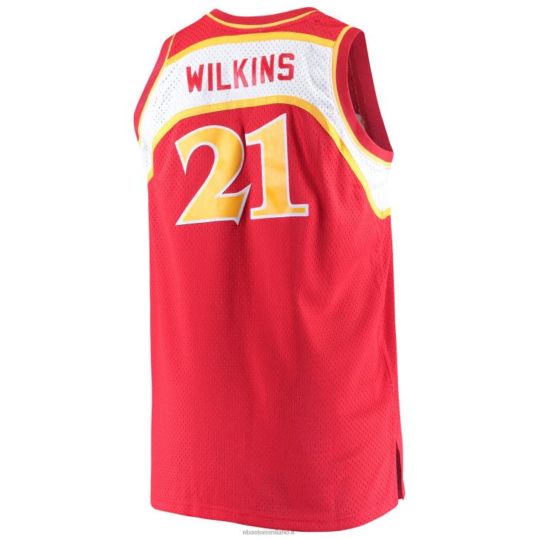 NBA 00F2L8117 atlanta hawks dominique wilkins mitchell & ness maglia rossa big & tall hardwood classics