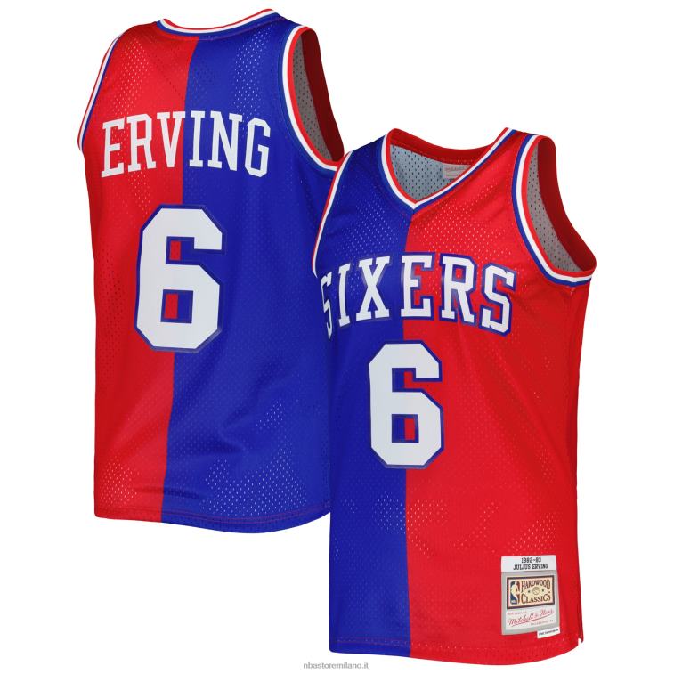 NBA 00F2L1033 Filadelfia 76ers julius erving mitchell & ness royal/red hardwood classici divisa swingman maglia
