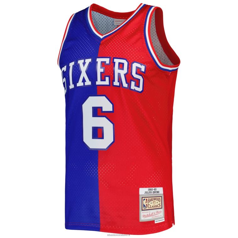 NBA 00F2L1033 Filadelfia 76ers julius erving mitchell & ness royal/red hardwood classici divisa swingman maglia