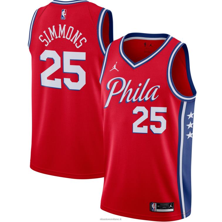 NBA 00F2L10561 philadelphia 76ers ben simmons jordan maglia swingman rossa