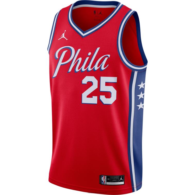 NBA 00F2L10561 philadelphia 76ers ben simmons jordan maglia swingman rossa