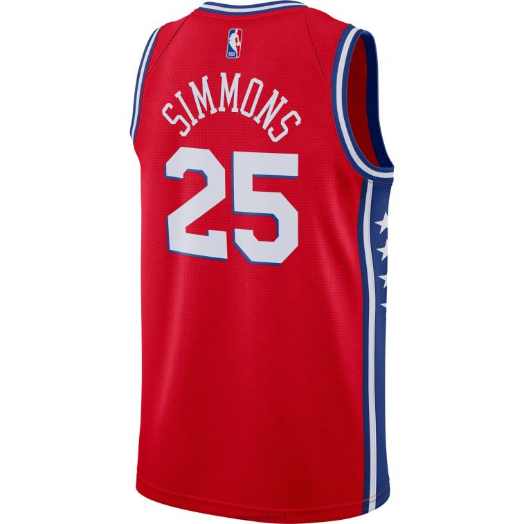 NBA 00F2L10561 philadelphia 76ers ben simmons jordan maglia swingman rossa
