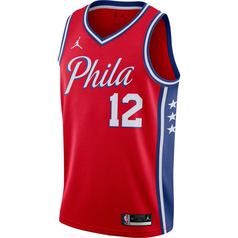 NBA 00F2L11463 philadelphia 76ers tobias harris jordan maglia swingman rossa marca