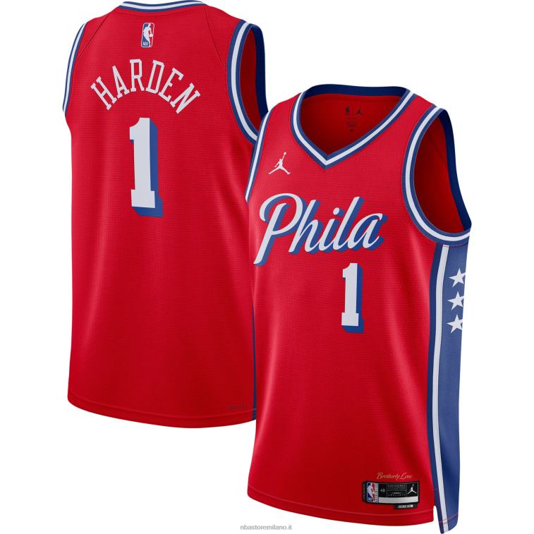 NBA 00F2L115 Filadelfia 76ers james harden jordan maglia rossa swingman marca
