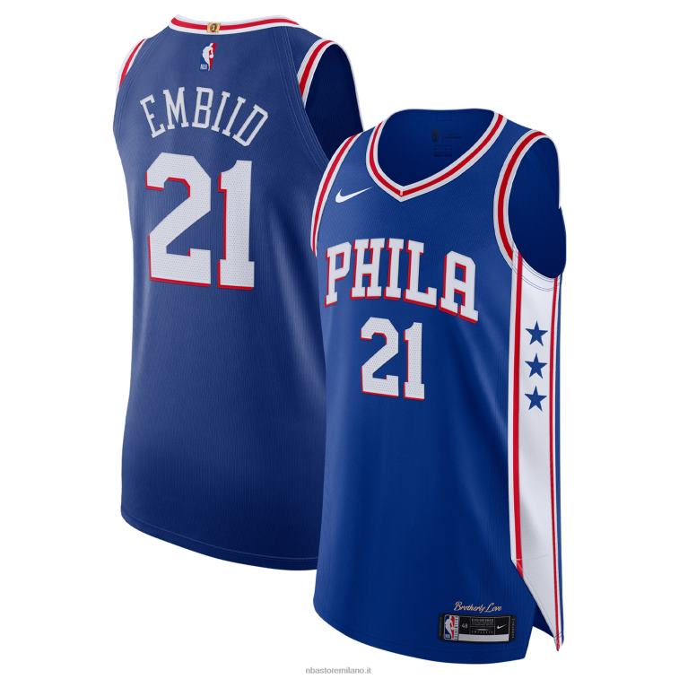 NBA 00F2L126 Filadelfia 76ers joel embiid nike royal giocatore autentico maglia