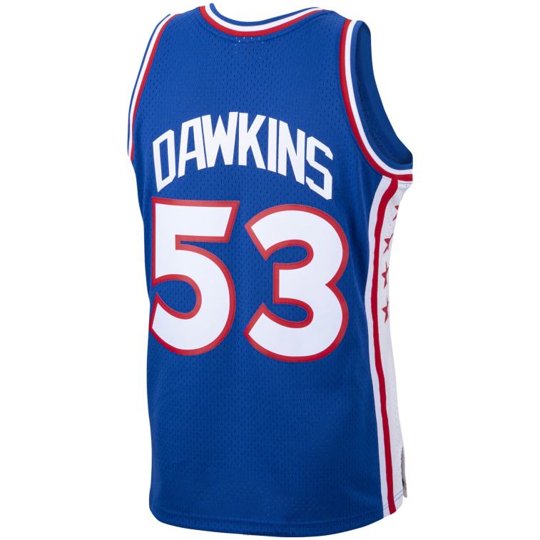 NBA 00F2L1587 philadelphia 76ers darryl dawkins mitchell & ness royal hardwood classics maglia giocatore swingman