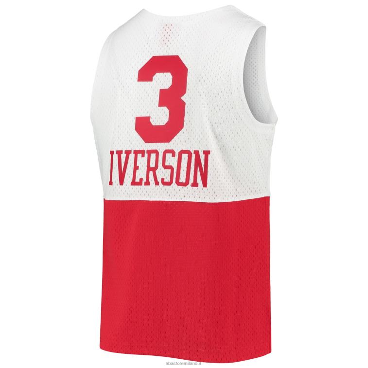 NBA 00F2L1598 philadelphia 76ers allen iverson maglia swingman mitchell & ness white hardwood classics
