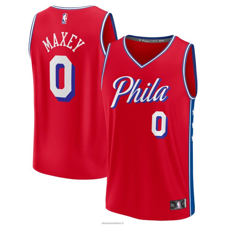 NBA 00F2L201 Filadelfia 76ers tyrese maxey rosso maglia giocatore fast break replica