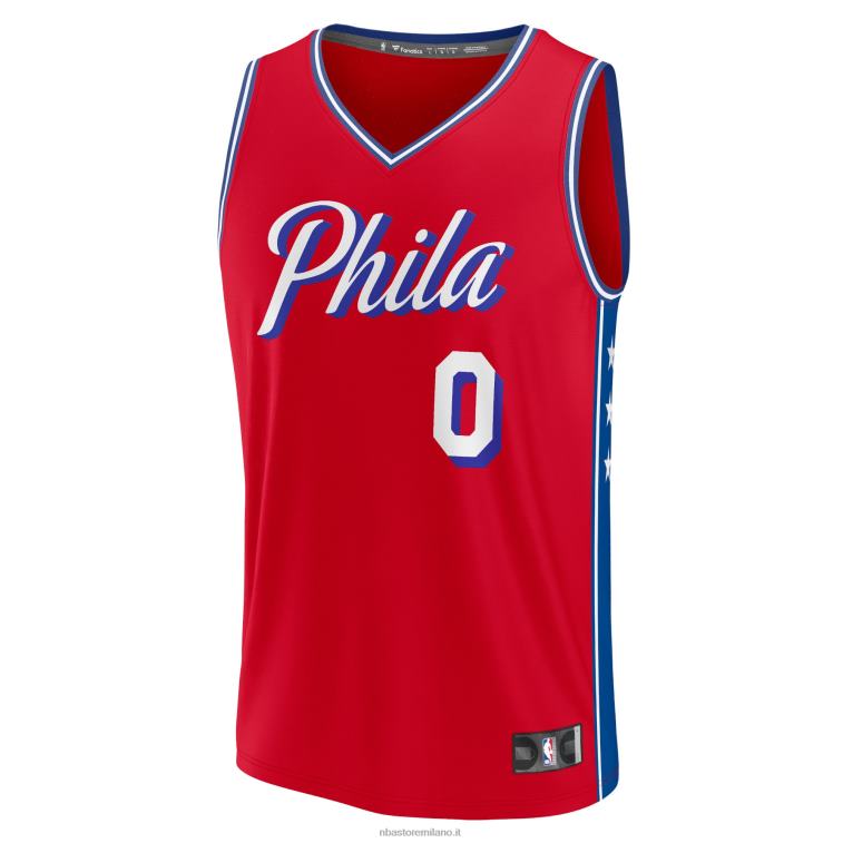 NBA 00F2L201 Filadelfia 76ers tyrese maxey rosso maglia giocatore fast break replica