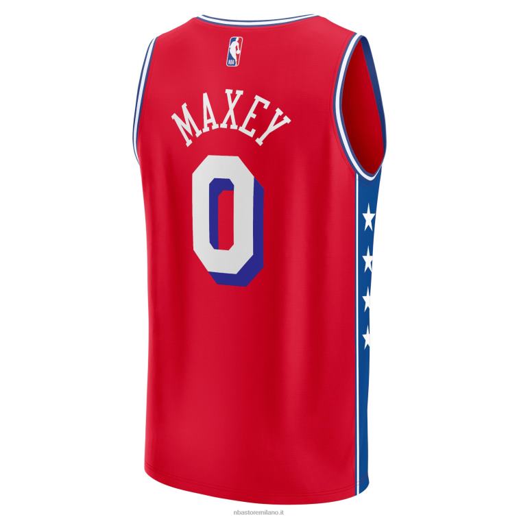NBA 00F2L201 Filadelfia 76ers tyrese maxey rosso maglia giocatore fast break replica