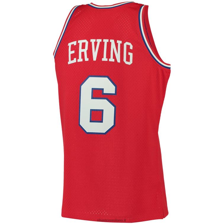 NBA 00F2L2123 philadelphia 76ers julius erving mitchell & ness maglia rossa big & tall hardwood classics