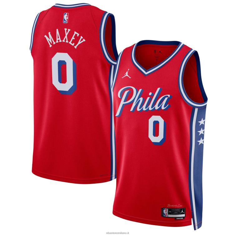 NBA 00F2L262 Filadelfia 76ers tyrese maxey jordan maglia swingman rossa