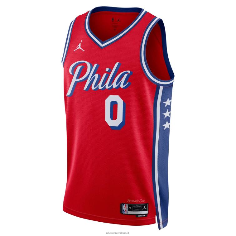 NBA 00F2L262 Filadelfia 76ers tyrese maxey jordan maglia swingman rossa